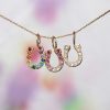 Blinged out good luck charms - gold and diamond horseshoe charms
