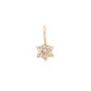 6 point star charm 14k yellow gold diamonds
