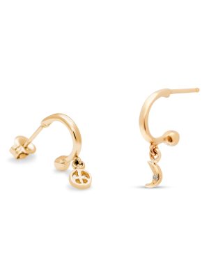 peace-charm-yellow-gold-left-moon-charm-yellow-gold-right Custom Charm Huggies
