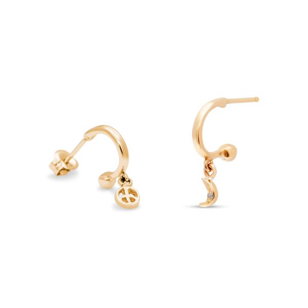 peace-charm-yellow-gold-left-moon-charm-yellow-gold-right Custom Charm Huggies