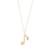 music note charm necklace black diamond 14k yellow gold