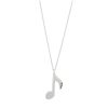 music note charm necklace black diamond 14k sterling silver