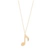 music note charm necklace white diamond 14k yellow gold