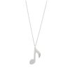 music note charm necklace white diamond 14k sterling silver