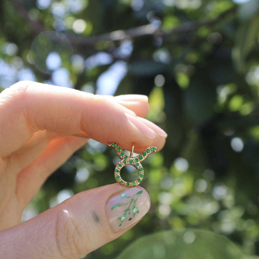 Taurus charm gold pendant