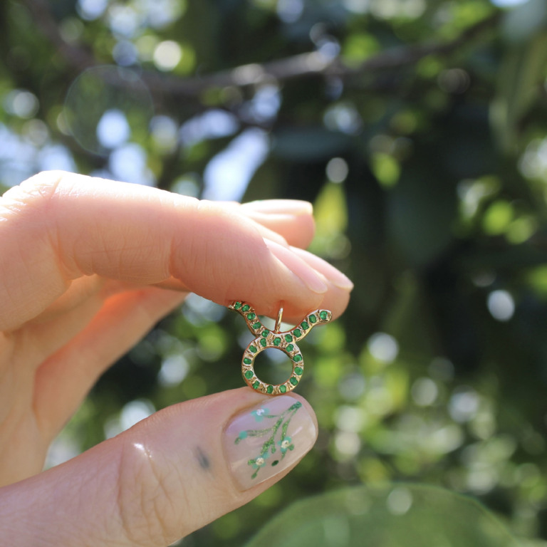 Taurus charm gold pendant