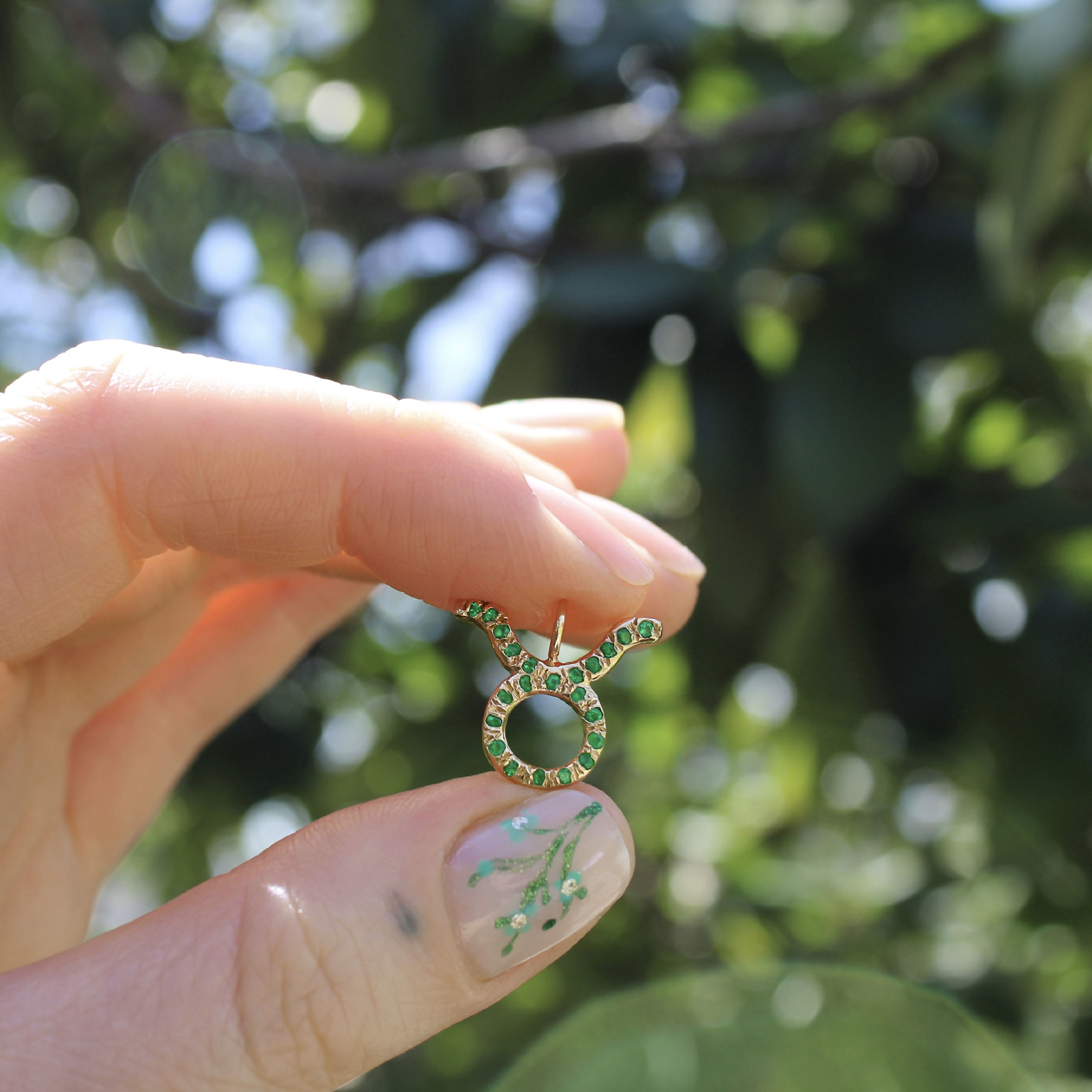 Taurus charm gold pendant