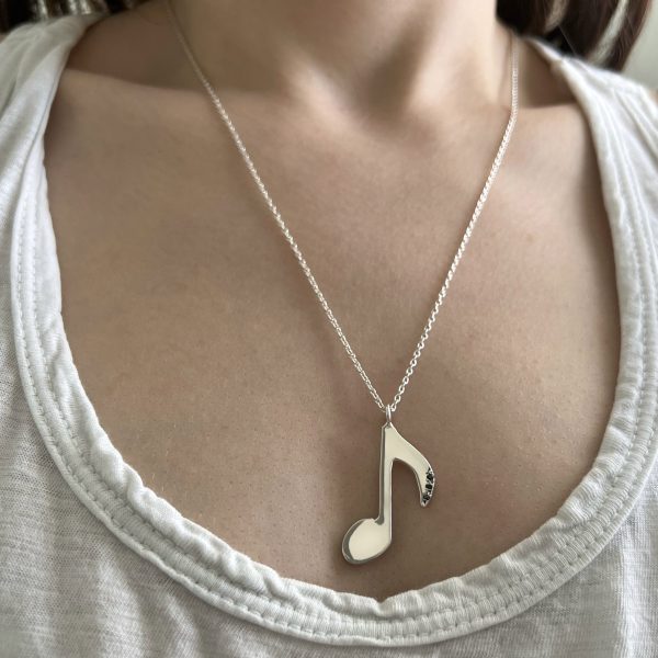 Diamond Music Note Charm