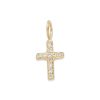 cross-charm-14k-yellow-gold-diamonds-customizable cross charm with diamonds in 14k yellow gold