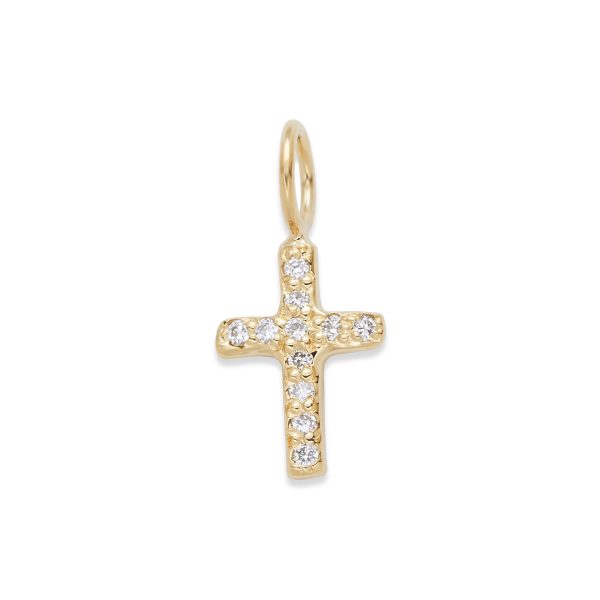 cross-charm-14k-yellow-gold-diamonds-customizable cross charm with diamonds in 14k yellow gold