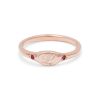 custom classic mini signet ring in 14k pink gold