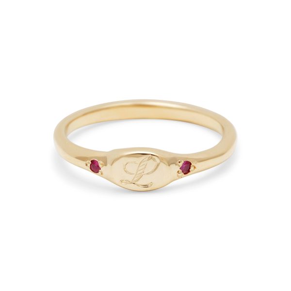 custom classic mini signet ring in 14k yellow gold
