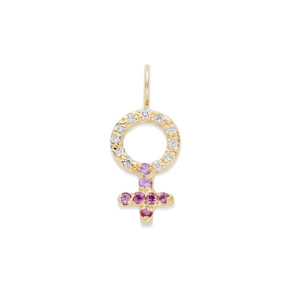 female-symbol-charm-14k-gold-diamonds-gemstones-birthstones-personalized Female Symbol 14k Yellow Gold Charm with diamonds and gemstones