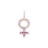 female-symbol-charm-14k-pink-gold-diamonds-gemstones-or-birthstones-personalized Female Symbol 14k Pink Gold Charm with diamonds and gemstones