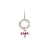female-symbol-charm-14k-white-gold-diamonds-gemstones-or-birthstones-personalized Female Symbol 14k White Gold Charm with diamonds and gemstones