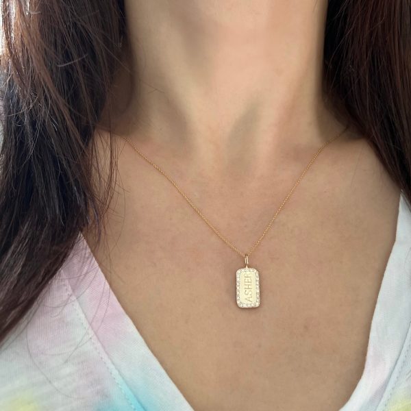 id-tablet-charm-gold-diamond-necklace-elisa-solomon-jewelry id tablet charm gold diamond necklace