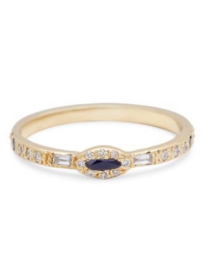 marquis-band-14k-yellow-gold Front view of marquis band
