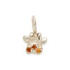 Paw shaped 14k white gold charm with citrines - cusotmize which gemstones or meaningful birthstones
