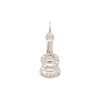 guitar charm in 14k white gold with diamonds