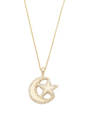 moon-star-charm-necklace-gold-diamond Moon & Star Charm Necklace - 14k Yellow Gold with Diamonds