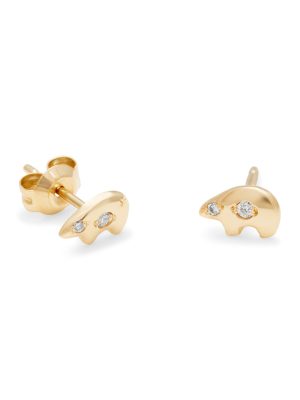 Bear Studs - 14k Yellow Gold
