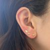 wearing the bear studs and bear face stud earrings