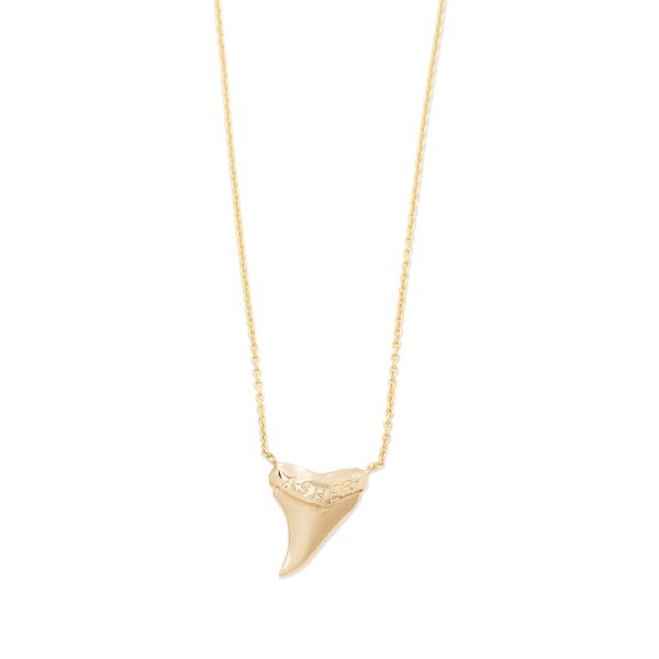 custom-engraved-shark-tooth-necklace-gold-back Custom Engraved Shark Tooth Necklace Yellow Gold Back