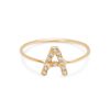 custom-letter-a-ring-gold-white-diamonds Letter Ring - 14k Yellow Gold and White Diamonds - Letter A