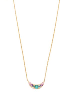 custom mini moon necklace in yellow gold