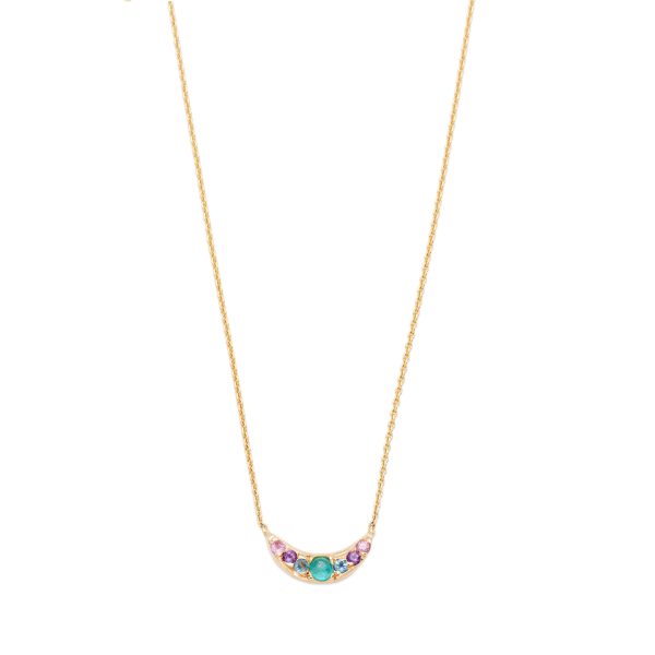 custom-mini-moon-necklace- custom mini moon necklace in yellow gold