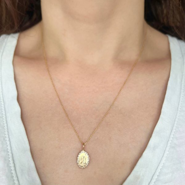 gold-diamond-oval-signet-ring Wearing the Oval Charm Necklace