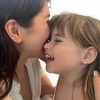 Mother and Daughter wearing the bear studs and bear face studs earrings