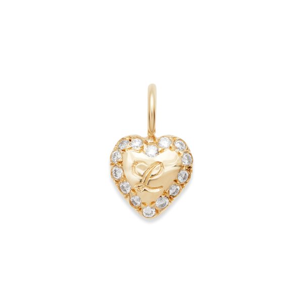 diamond-heart-charm-14k-yellow-gold Engraved Heart Charm in 14k yellow gold with diamonds
