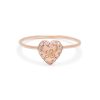 puffy-heart-ring-14-pink-gold Personalized Engraved Diamond Heart Ring in 14k pink gold with diamonds