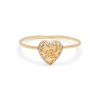 puffy-heart-ring-14-yellow-gold Personalized Engraved Diamond Heart Ring in 14k yellow gold with diamonds