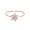 Star Ring in 14k Pink Gold with Diamonds