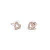 custom tiny open heart studs - seen in 14k pink gold with diamonds