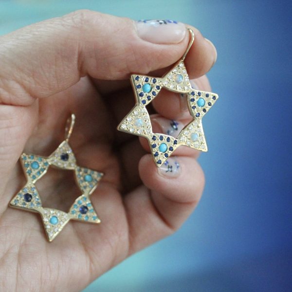 Opal and Turquoise Large Star Charm