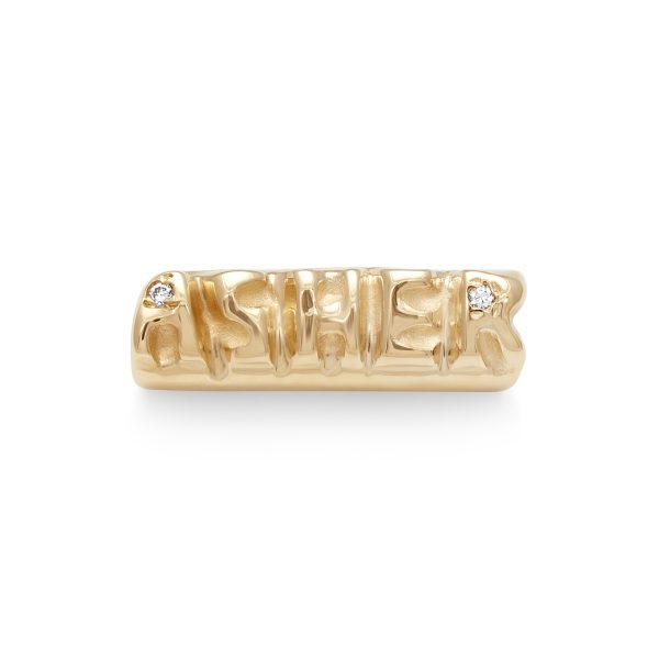Bead_Asher Custom Carved Name bead in 14k Yellow Gold