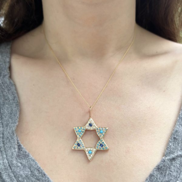 Facetune_15-06-2024-22-32-28 Blue Sapphire and Turquoise Large Star Charm