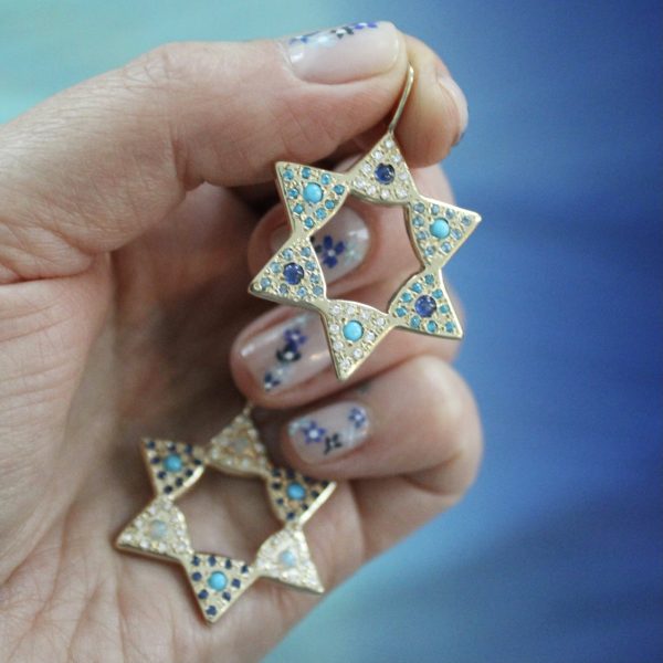 gold-6-point-star-charms Blue Sapphire and Turquoise Large Star Charm