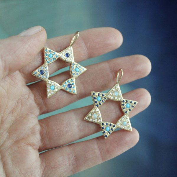 large-6-pointed-star-charms Blue Sapphire and Turquoise Large Star Charm