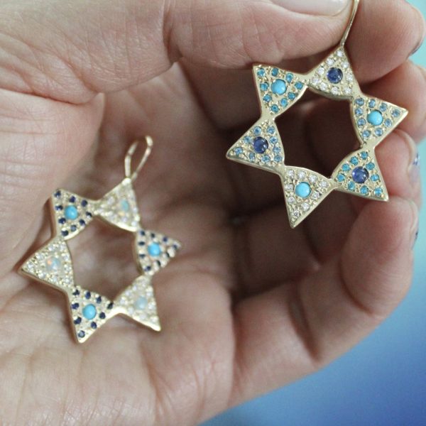star-charm Blue Sapphire and Turquoise Large Star Charm