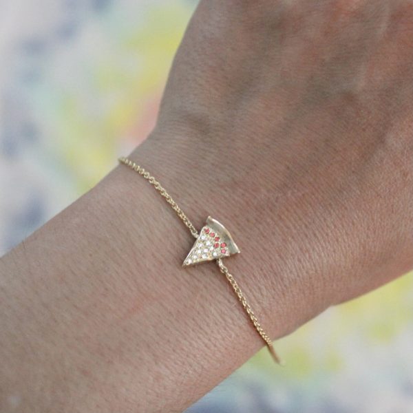 wearing-the-gold-diamonds-pizza-bracelet Pizza Bracelet