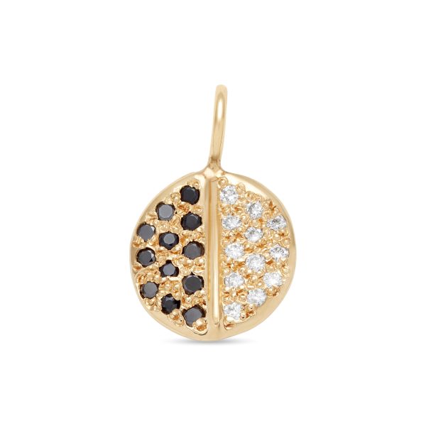 black-and-white-cookie-charm-gold-diamonds Black & White Cookie charm in 14k gold with black and white diamonds