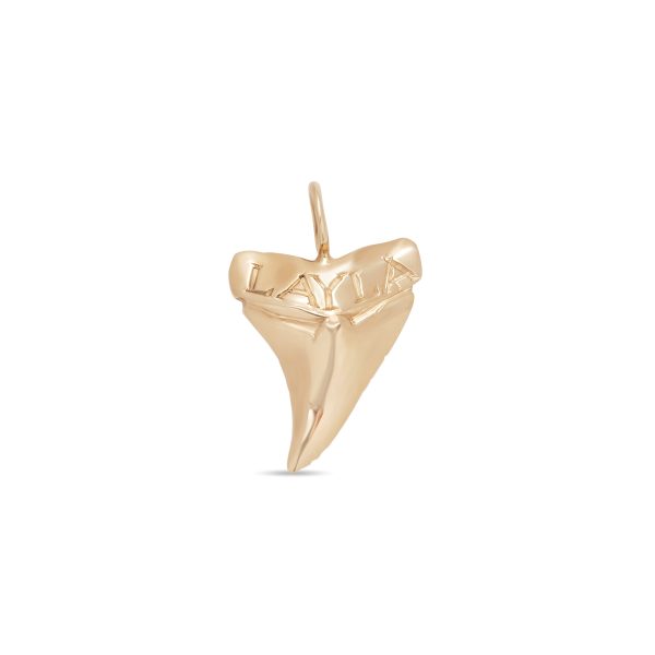 Engraved Diamond Shark Tooth Necklace - back