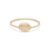 Teeny Oval Ring in 14k gold with diamonds