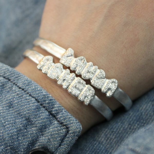 wearing-the-cuff-diamond-name-cuff-bracelet Wearing the diamond name cuff bracelet in sterling silver