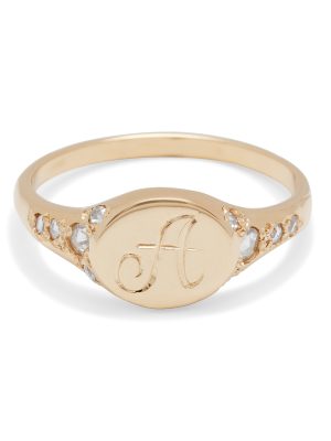 Diamond-Classic-Signet-Ring Diamond Classic Signet Ring 18k yellow gold