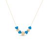 Diamond-Heart-Bead-Necklace-with-Turquoise-Heart-Beads Diamond Heart Bead Necklace with Turquoise Heart Beads